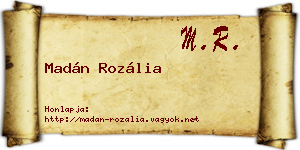 Madán Rozália névjegykártya